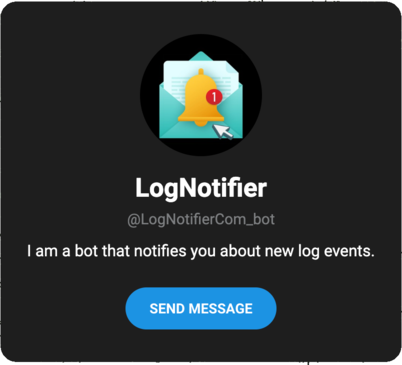 LogNotifier.com - Telegram messages for new error log events